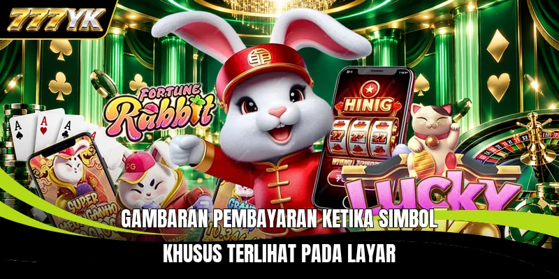 Gambaran pembayaran ketika simbol khusus terlihat pada layar