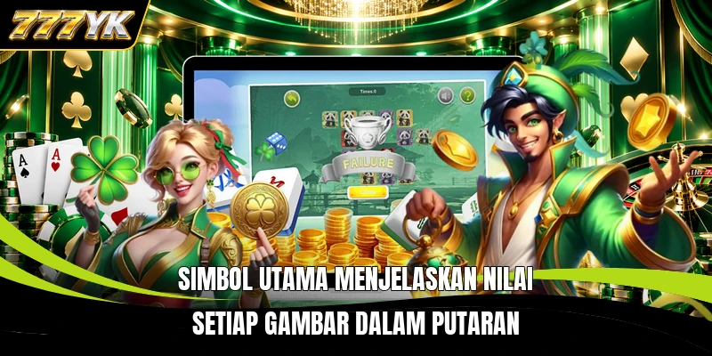 Simbol utama menjelaskan nilai gambar dalam setiap putaran